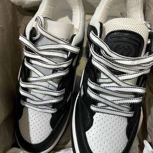 Gucci Demetra Fabric Basket Black and White Sneakers